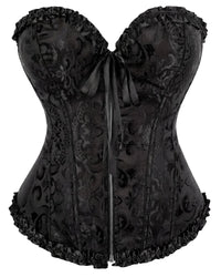 Linsori Noir Vintage Lace-Up Corset - White background view