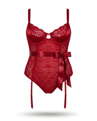 Linsori Scarlet Lace Hourglass Body - White background view