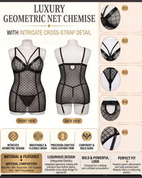 Linsori Noir Mesh Plunge Chemise  Plus Size -  Product detail view