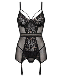 Linsori Noir Floral Sheer Chemise Set - White background view
