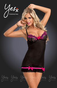 Linsori Rose Noir Open-Back Chemise - styled view