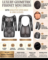 Linsori Shadow Net Open Back Dress -  Product detail view