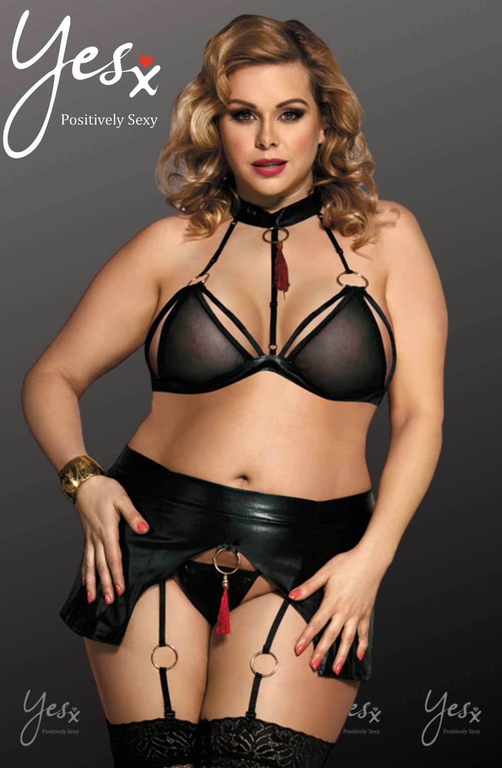 Linsori Noir Halter Three-Piece Set - lifestyle view