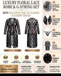Linsori Noir Lace Gown with Thong Plus Size  -  Product detail view