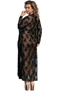 Linsori Noir Lace Gown with Thong - side view