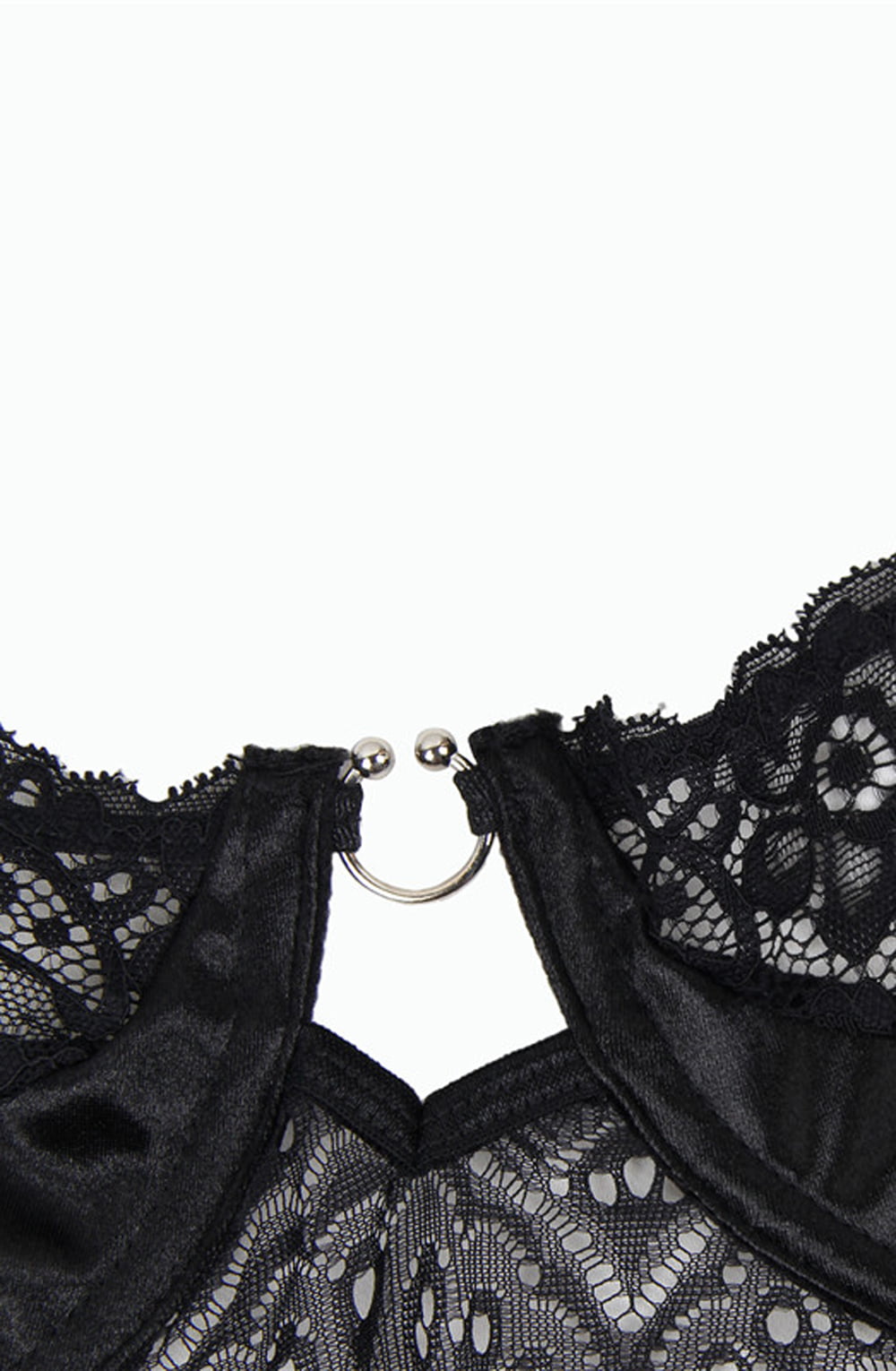Linsori Noir Lace Hourglass Floral Lace Body - front view