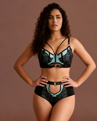 Linsori Sapphire Lace Lingerie Set - Front view 