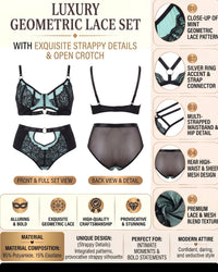 Linsori Sapphire Lace Lingerie Set -  Product detail view