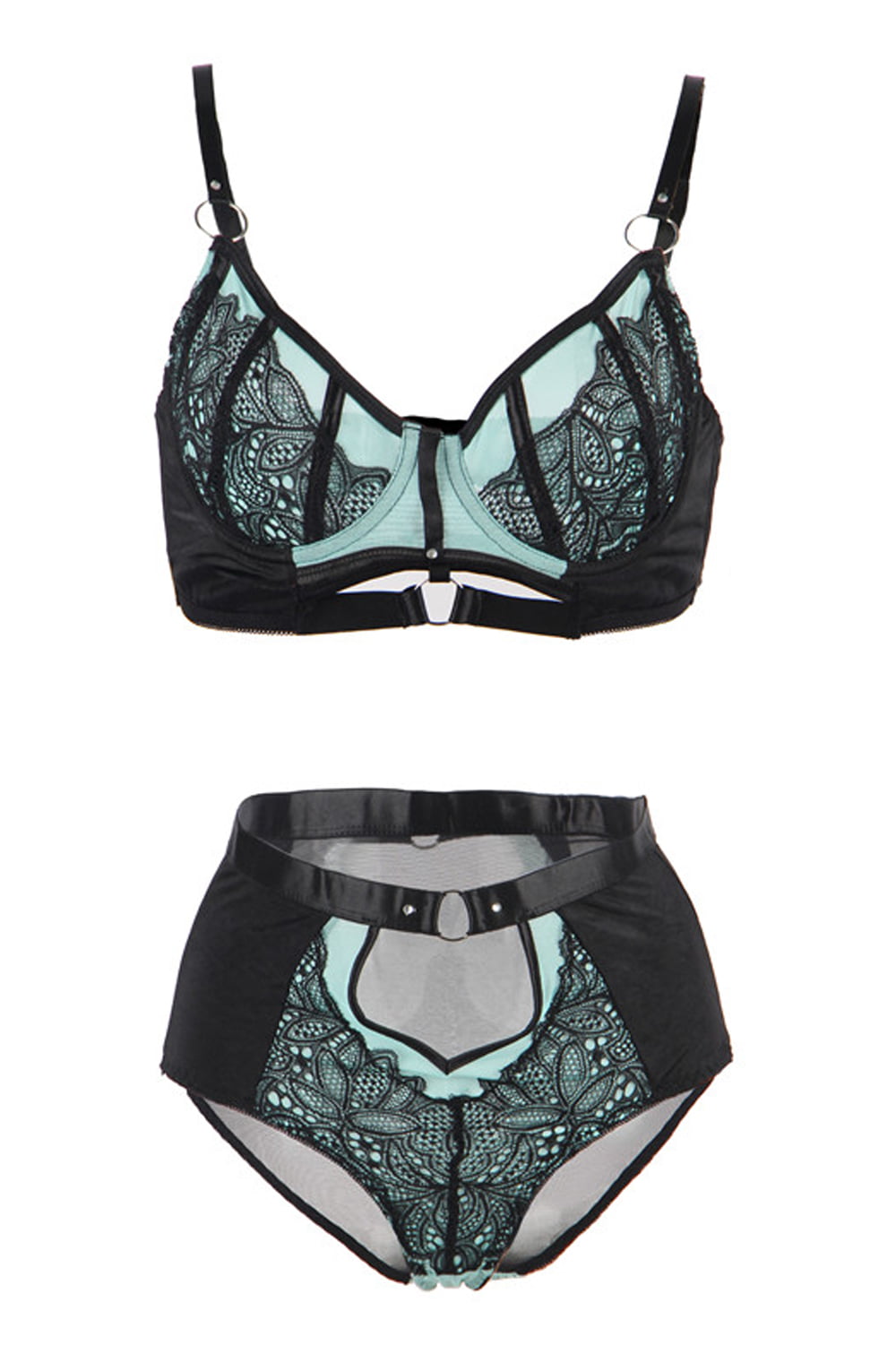 Linsori Sapphire Lace Lingerie Set - detail view