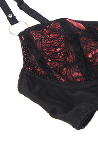 Linsori Blush Contrast Lace Bra Set - styled view