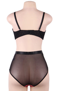 Linsori Blush Contrast Lace Bra Set - close-up