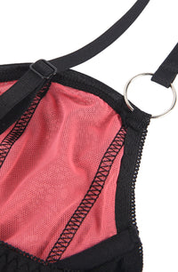 Linsori Blush Contrast Lace Bra Set - product view