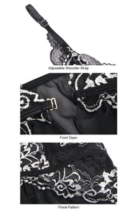 Linsori Embroidered Noir Babydoll Set - detail view