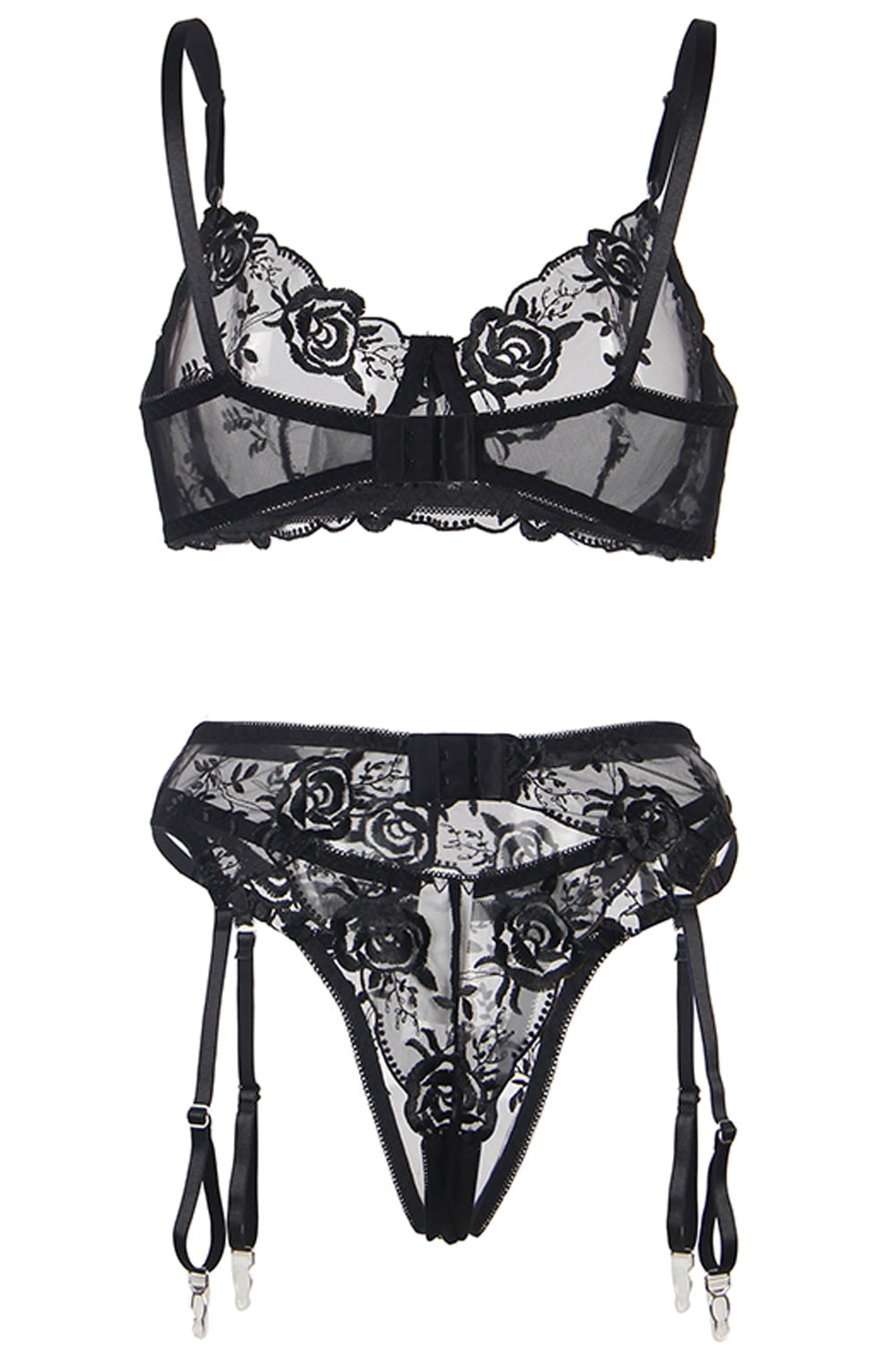 Linsori Noir Lace Three-Piece Set - side view