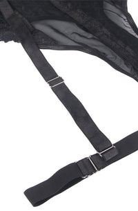 Linsori Noir Lace Suspender Bodysuit Plus - lifestyle view