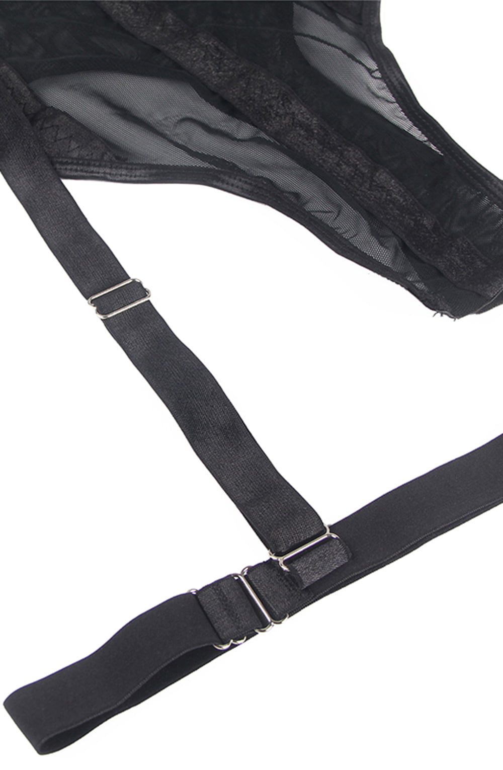 Linsori Noir Lace Suspender Bodysuit - detail view
