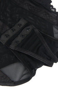 Linsori Noir Lace Suspender Bodysuit - side view