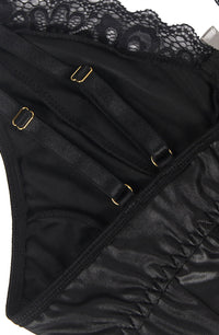 Linsori Noir Wet Look Gartered Babydoll - product view