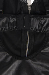 Linsori Noir Wet Look Gartered Babydoll - lifestyle view