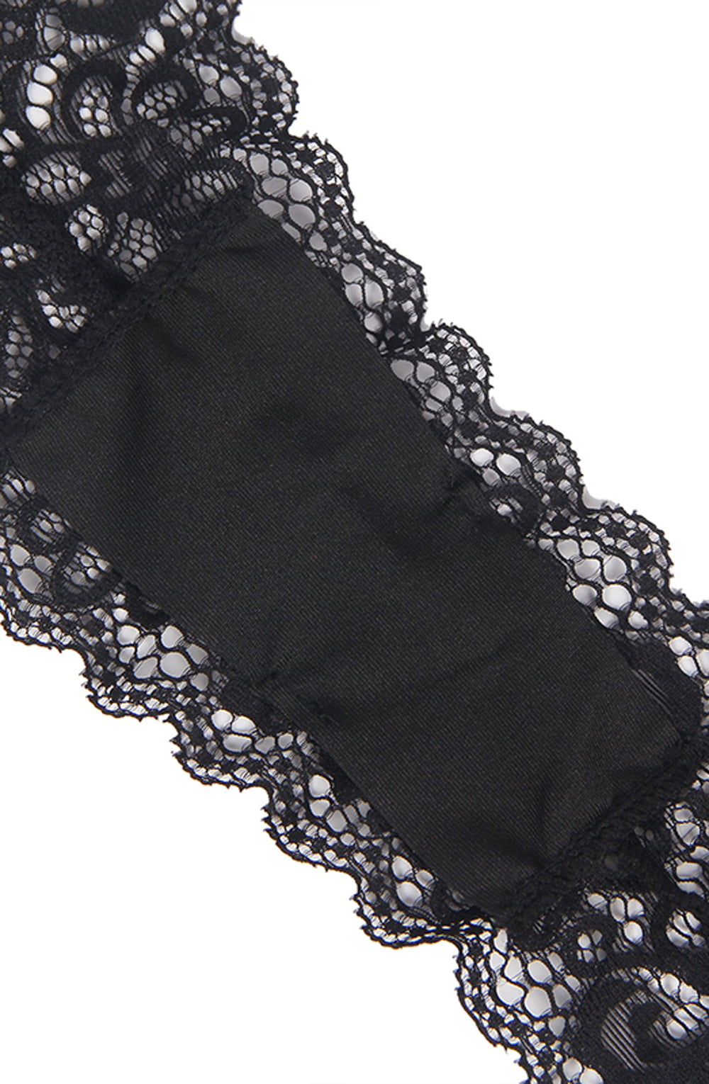 Linsori Noir Wet Look Gartered Babydoll - close-up