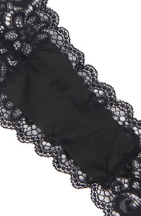 Linsori Noir Wet Look Gartered Babydoll - close-up