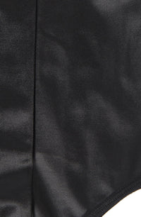Linsori Noir Wet Look Gartered Babydoll - back view