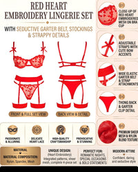 Crimson Heart Suspender Set Plus Size