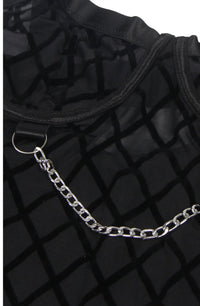 Linsori Obsidian Chain Detail Bodysuit - side view