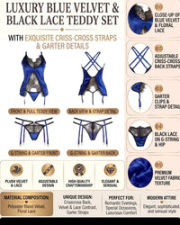 Linsori Sapphire Gartered Babydoll Set -   Product detail view