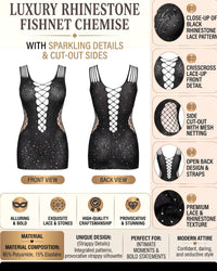 Linsori Sequin Noir Bodystocking Dress -  Product detail view