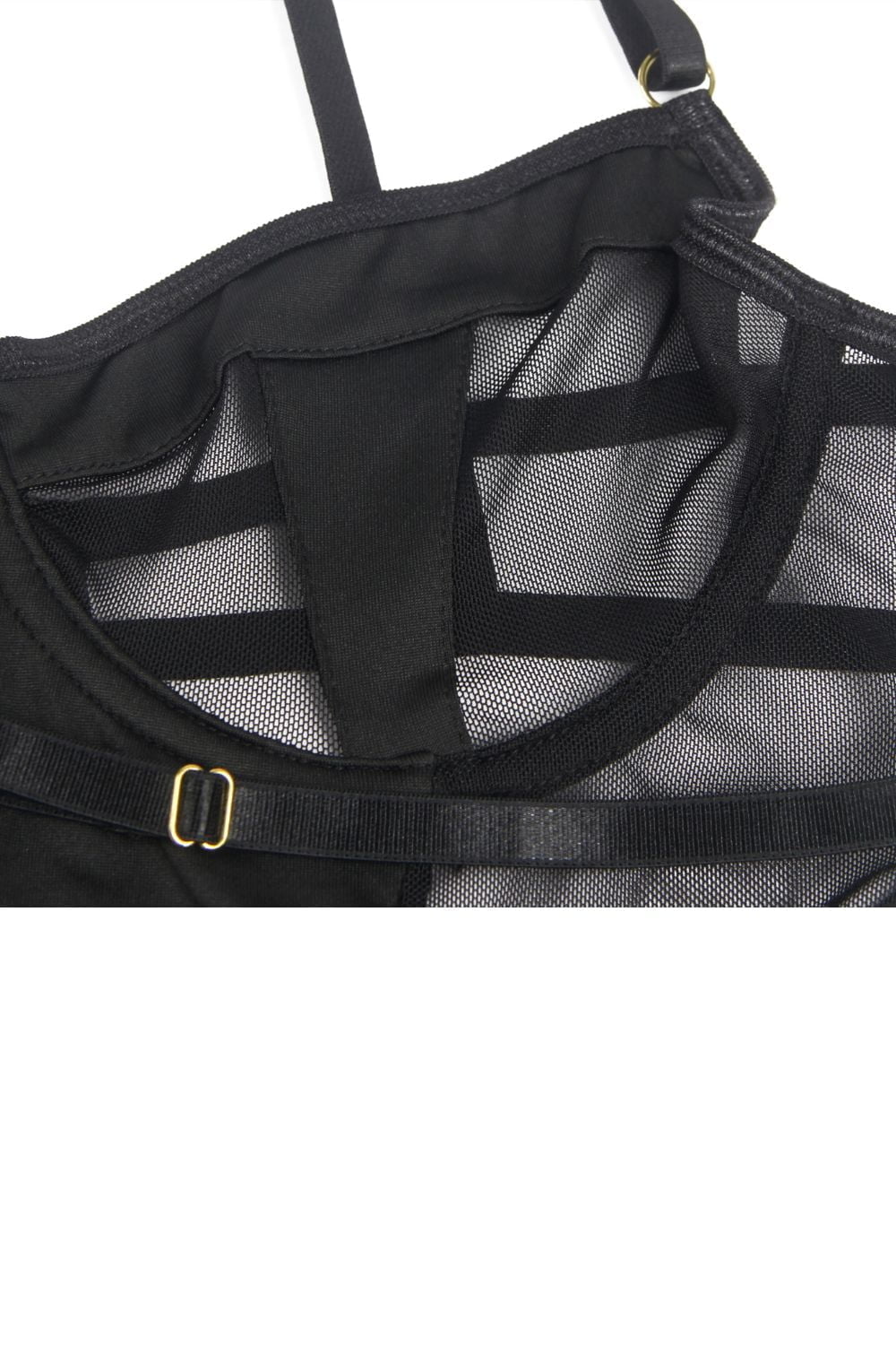 Linsori Obsidian Mesh Underwire Bodysuit - side view