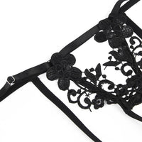 Linsori Noir Embroidered Bra Delicate Set - side view