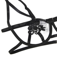 Linsori Noir Embroidered Bra Delicate Set - product view