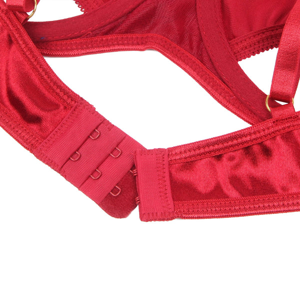 Linsori Scarlet Velvet Halter Set Plus - side view