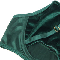 Linsori Emerald Velvet Halter Bra Set - side view
