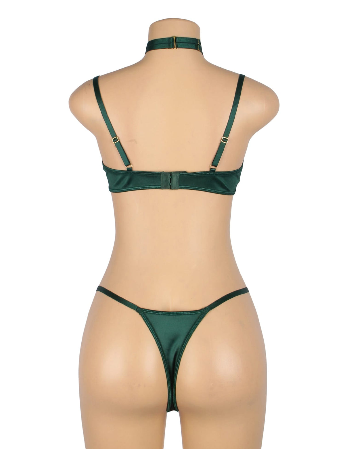 Linsori Velvet Halter Bra Delicate Set - front view