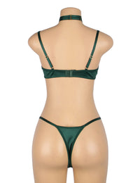 Linsori Velvet Halter Bra Delicate Set - front view