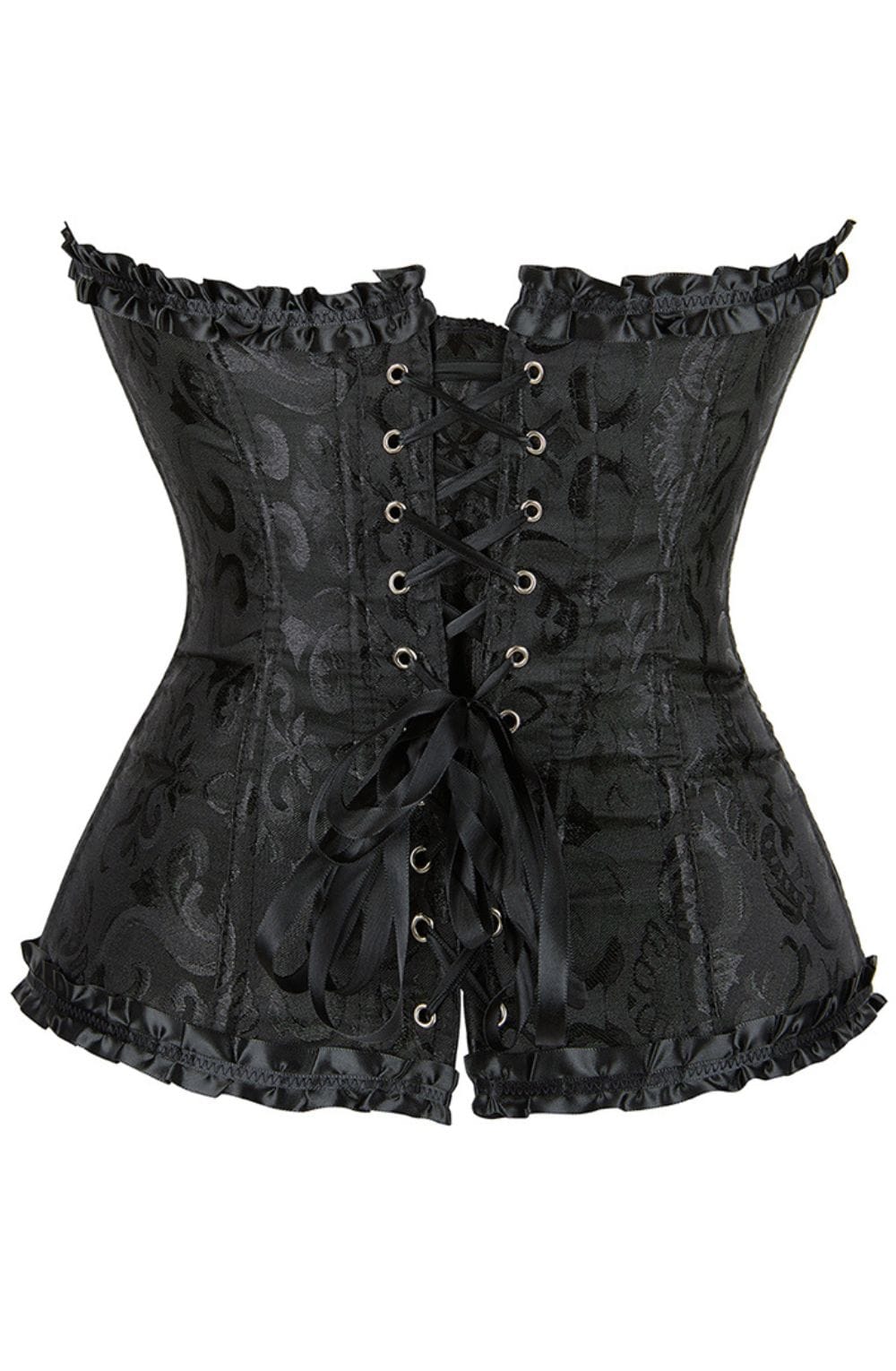 Linsori Noir Brocade Sweetheart Corset — Plus Size - lifestyle view