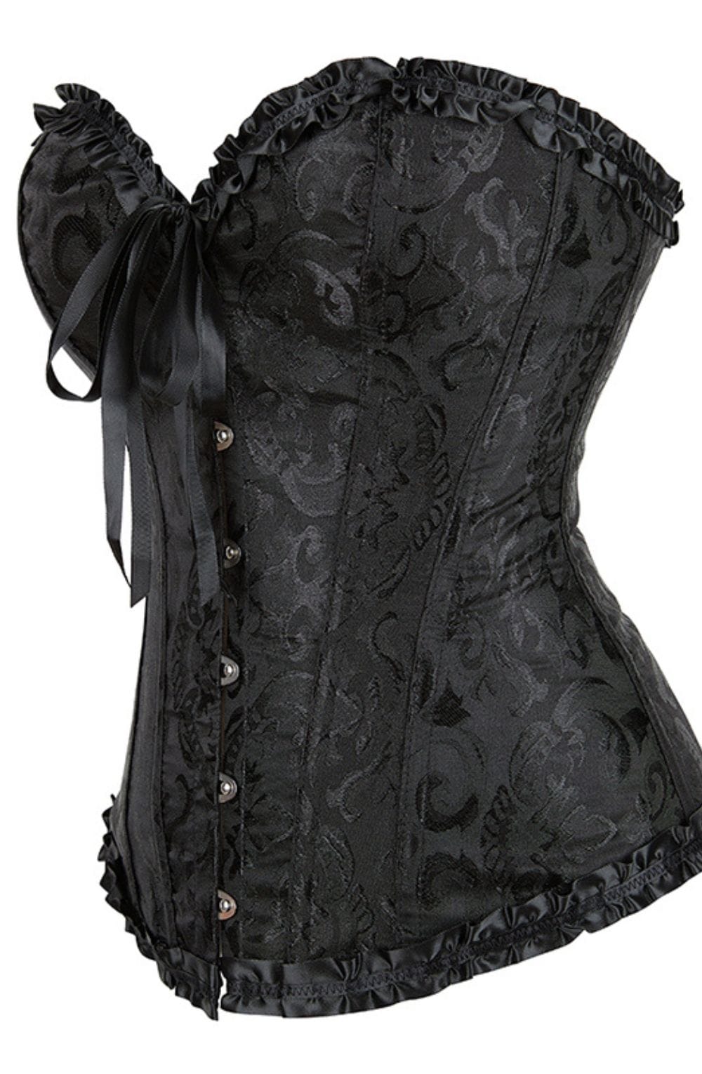 Linsori Noir Brocade Sweetheart Corset — Plus Size - product view