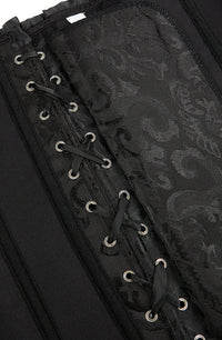 Linsori Noir Brocade Sweetheart Corset — Plus Size - side view