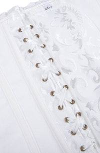Linsori Ivory Brocade Bridal Corset — Plus Size - close-up