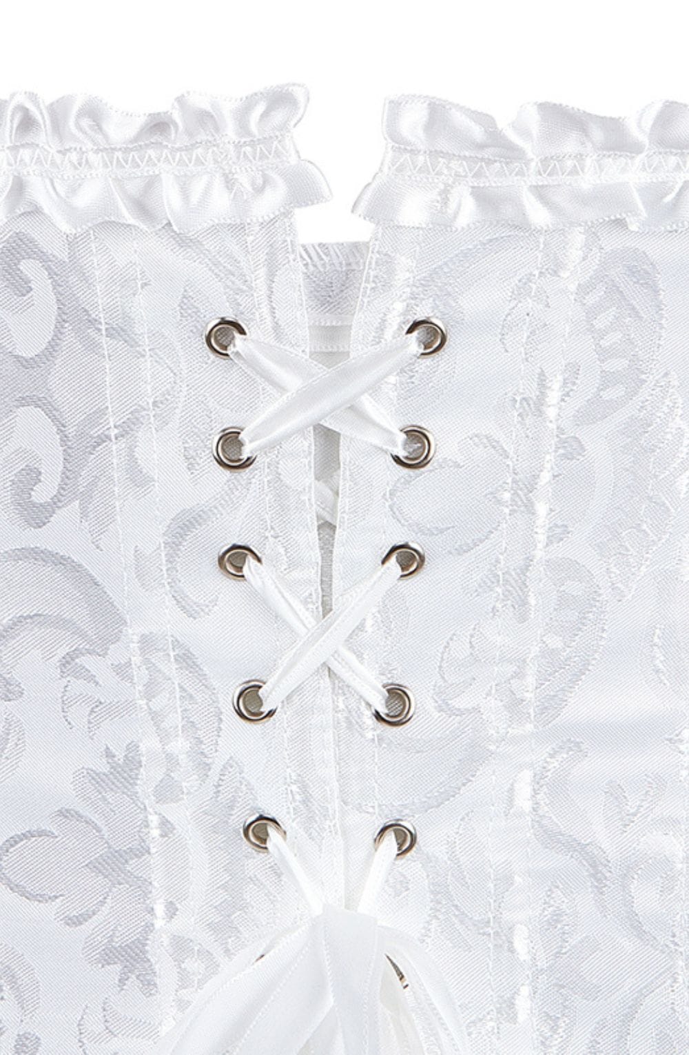 Linsori Ivory Brocade Bridal Corset — Plus Size - side view