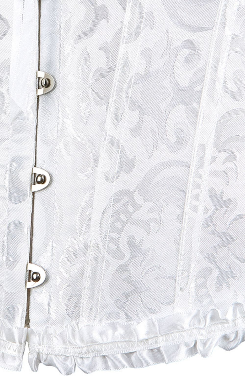 Linsori Ivory Brocade Bridal Corset — Plus Size - back view