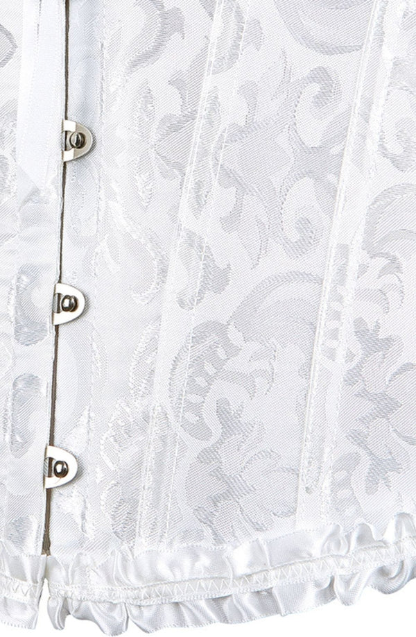 Linsori Ivory Brocade Bridal Corset — Plus Size - back view