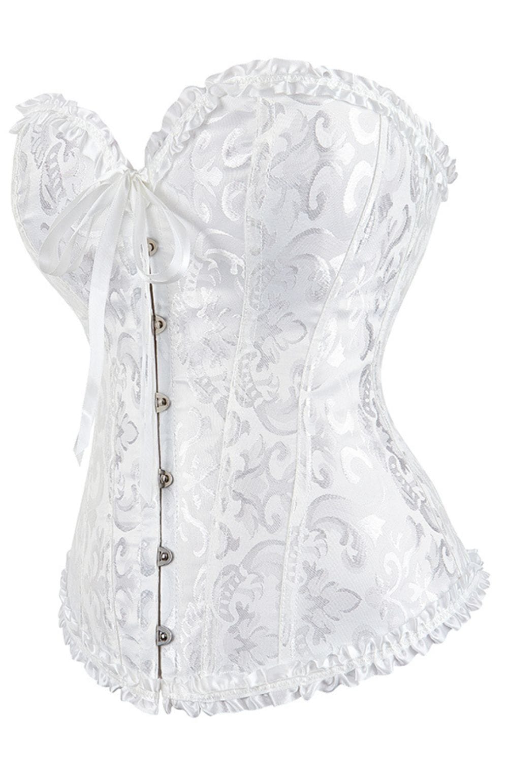 Linsori Ivory Brocade Bridal Corset — Plus Size - detail view