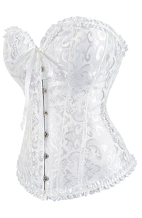 Linsori Ivory Brocade Bridal Corset — Plus Size - detail view