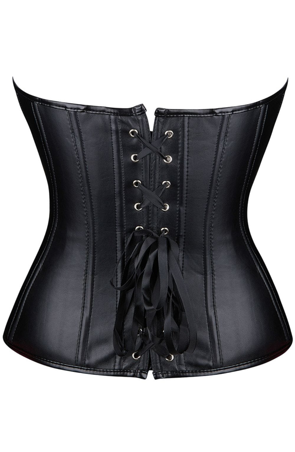 Linsori Obsidian Leather-Look Lace-Up Corset — Plus Size - lifestyle view