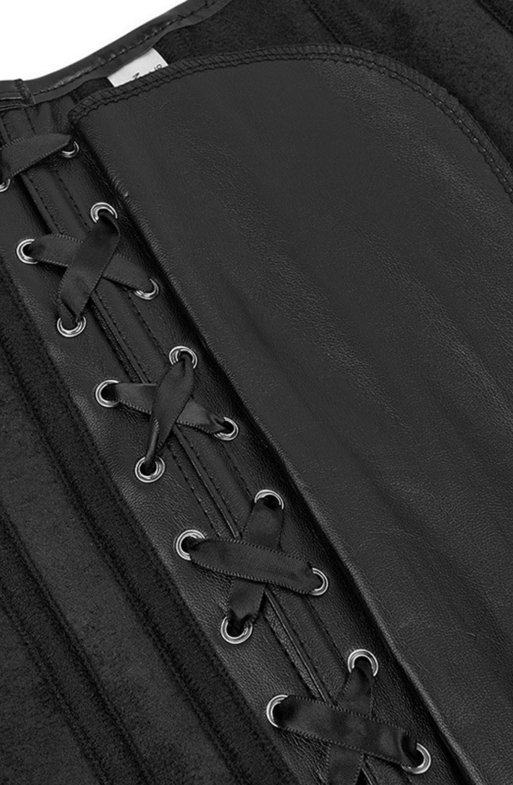 Linsori Obsidian Leather-Look Lace-Up Corset — Plus Size - styled view