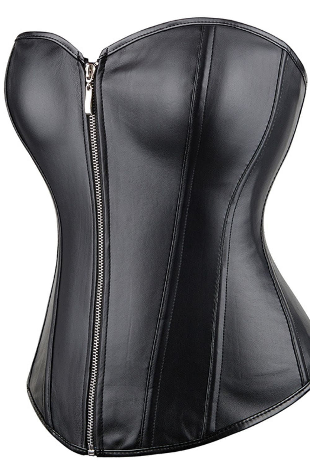 Linsori Obsidian Leather-Look Lace-Up Corset — Plus Size - side view
