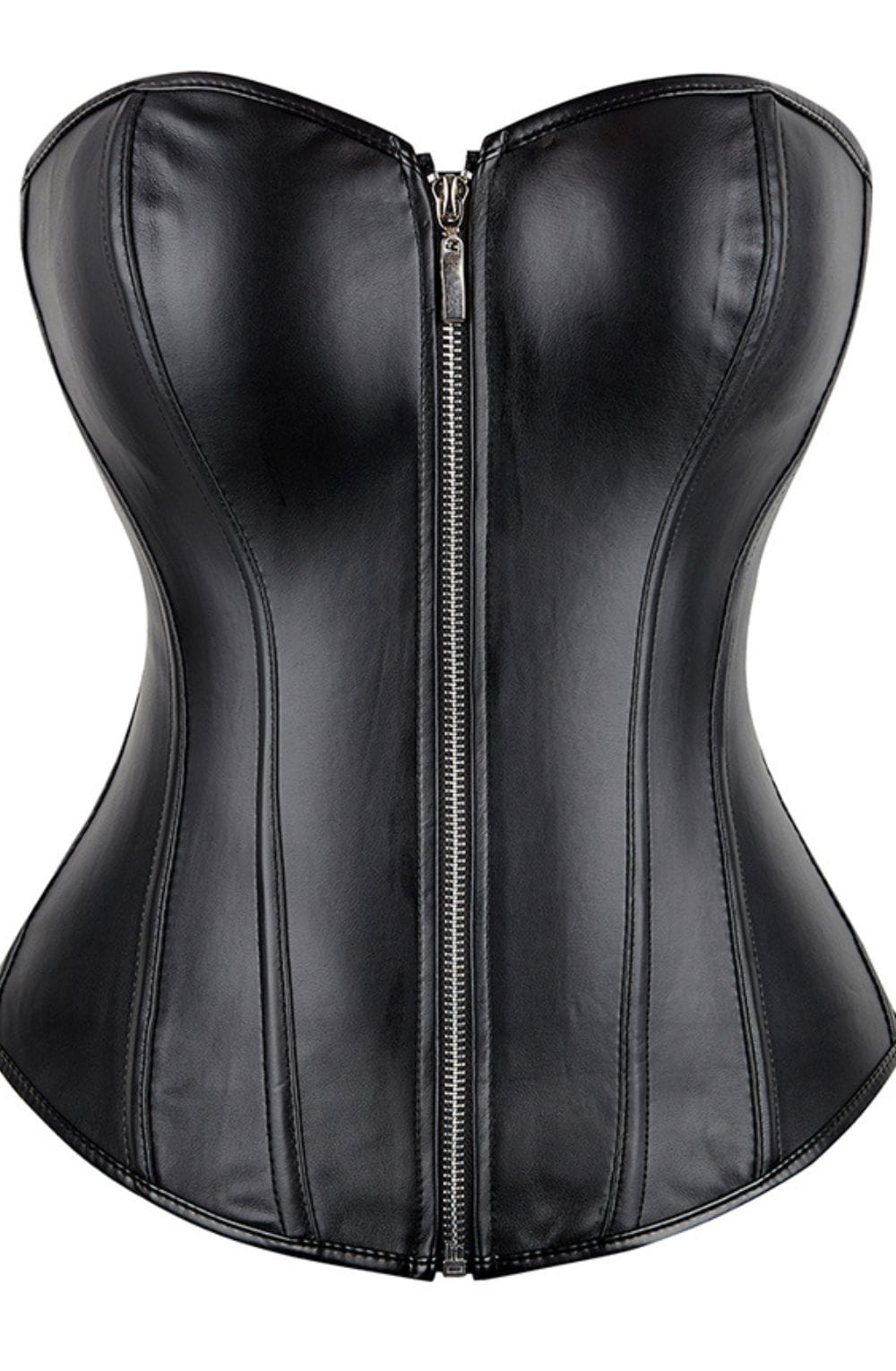 Linsori Obsidian Leather-Look Lace-Up Corset — Plus Size - detail view